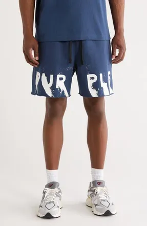 Purple Cotton Fleece Shorts in Blue at Nordstrom, Size Xx-Large