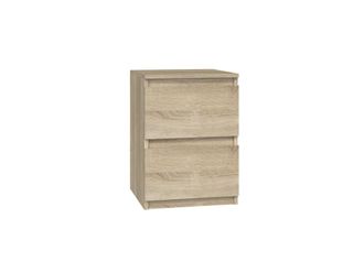 OEM Mesita De Noche Moderna Con 2 Cajones, Roble Sonoma - Mesita De Noche Para El Dormitorio, Construcci&oacute;n S&oacute;lida, Frentes Sin Tiradores