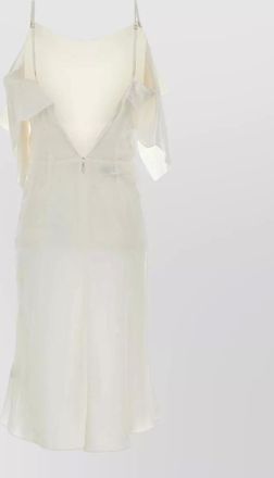 Maison Margiela midi dress v neckline sheer overlay