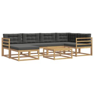 vidaXL Conjunto De Sof&aacute;s De Exterior 7 Pcs Blanco Y Antracita Vidaxl