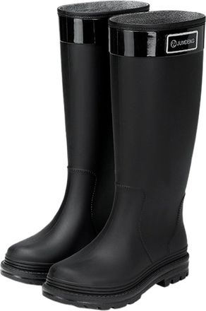 Generic Ladies Wellies Slip Outdoor Casual Comfortable Low Heel Ankle Rubber Shoes For Hiking Camping Daily Wear Womens Waterproof Fashion High Calf Silicone 