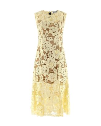 Self Portrait Yellow Lace Midi Dress