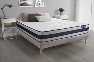 Actisom Somier gris + colch&oacute;n con espuma viscoel&aacute;stica 120 x 195