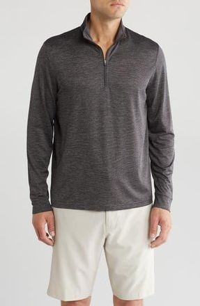 PGA TOUR Long Sleeve Sun Shade 1/4 Zip Pullover in Caviar Heather at Nordstrom Rack, Size Medium