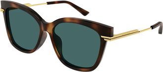 Bottega Veneta Stijlvolle Zonnebril - Dames - Zonnebrillen - Bruin - 57 MM - Accessoires