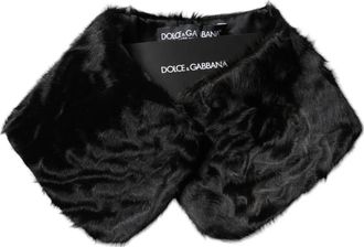 Dolce & Gabbana Lamswollen Kraag Nekwarmer Sjaal - Dames - Wintersjaals - Zwart - ONE Size - Wol - Accessoires