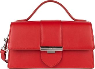 Lancaster Schoudertas met Metalen Sluiting in Rood - Dames - Handtassen - Rood - ONE Size - Leer - Tassen