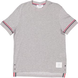 Thom Browne Lightweight Striped Cuff Cotton T-Shirt, Brand Size 0 (X-Small)