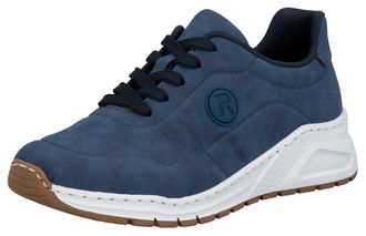 Rieker Sneaker RIEKER, Damen, Gr. 36, blau (jeansblau), Nubuklederimitat, unifarben, Schuhe Sneaker, mit MemoSoft-Innensohle, Freizeitschuh, Halbschuh, Schn&uuml;