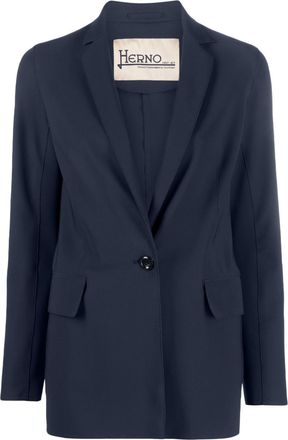 Herno single-breasted button-fastening blazer - women - Polyamide/Elastane/Polyamide/Elastane - 40 - Blue