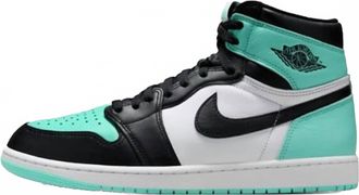 Nike Jordan Mens Air Jordan 1 Retro High Og Sneakers In White/black-Green Glow