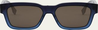Fendi Mens OLock Acetate Rectangle Sunglasses