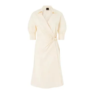 Pinko Wrap Dresses, female, White, Size: 2XS Aline Abito Comfort Popeline
