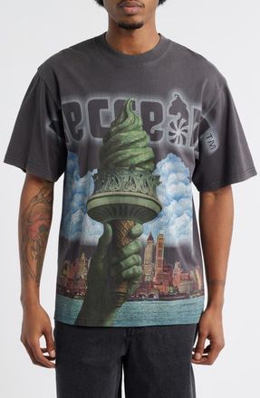 Icecream Custard Print Cotton T-Shirt in Charcoal Art at Nordstrom, Size Xx-Large