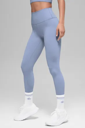 Alo | 7/8 High-Waist Airbrush Legging in Winter Frost Blue, Size: Medium