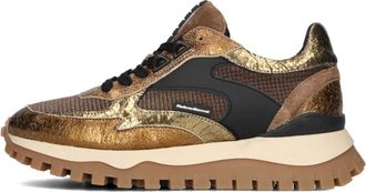 Floris Van Bommel Schoenen, Dames, Bruin, 41 1/2 EU, Wol, Grommi Dames Sneakers