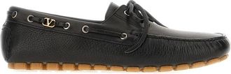 Valentino Garavani VLogo Moccasin - Heren - Bootschoenen - Zwart - 41 EU - Leer - Schoenen