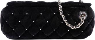 Chanel Pre-owned Velvet Clutch - Dames - Vintage Clutch - Zwart - ONE Size - Leer - Vintage