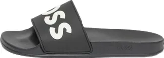 HUGO BOSS Raised Italian Made Slides Black White 50498241-001