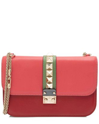 Valentino Grey Calfskin Glam Lock Medium Shoulder Bag (Authentic Pre-Loved)