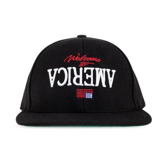 Willy Chavarria Welcome To America Cap - unisex - Petten - Zwart - ONE Size - Katoen - Accessoires