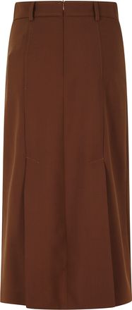 Semicouture Janette Pleated Front Polyester-Blend Skirt