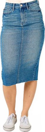 Judy Blue Classic Midi Skirt In Blue