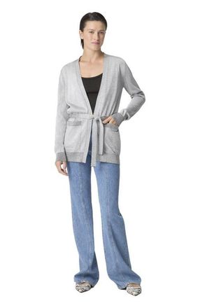 Missoni Viscose Lam&eacute; Cardigan With Belt in Light Blue at Nordstrom, Size 44 It