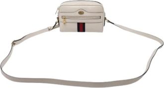 Gucci Pre-owned Ophidia Mini Crossbody Bag - Dames - Vintage Schoudertas - Wit - ONE Size - Leer - Vintage