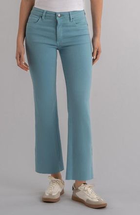 Kut from the Kloth Kelsey Fab Ab Raw Hem Ankle Flare Jeans in Cyan at Nordstrom, Size 00P