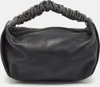 Alexander Wang Scrunchie Mini Black Leather Clutch Bag