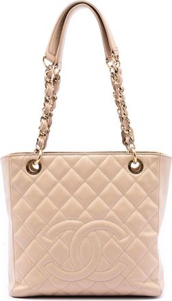 Chanel Pre-owned Womens Caviar Petite Shopping Tote - Nude Leather - One Size