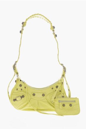 Balenciaga Borsa a Spalla LE CAGOLE in Pelle con Finiture Argento Antic taglia Un