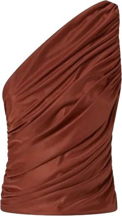 Pinko Pinko, Dames, Tops, Bruin, Maat: M Polyamide