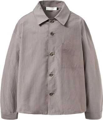 Amomento T-shirt a righe con tasca applicata - Grigio