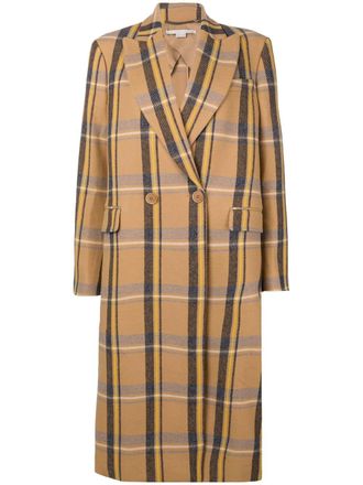 Stella McCartney check double breasted coat - Beige