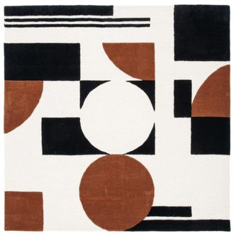 Safavieh Alfombra lana/algod&oacute;n marfil/negro 122 x 122 cm
