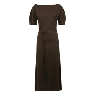 Christophe Lemaire Midi Dresses, female, Brown, Size: S Off-Shoulder Dress