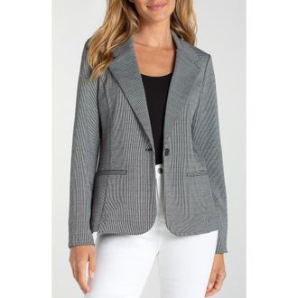 Liverpool L.A. Check One-Button Blazer in Black/white Mini Check at Nordstrom, Size X-Small
