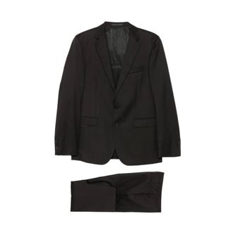 HUGO BOSS Kostuums, Heren, Zwart, L, Wol, Reyno Wave Pak