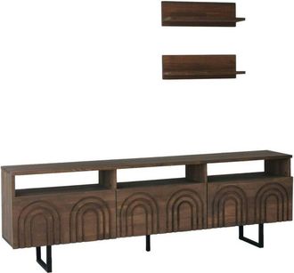 Dmora Dmora - Mueble De Televisi&oacute;n Dflabore, Aparador De Sal&oacute;n, Mueble Bajo Para Tv, Base De Pared Equipada, 170x30h40 Cm, Nuez