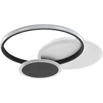 Beliani L&aacute;mpara De Techo Led De Metal Negro Blanco Acr&iacute;lico Forma Redonda Zami