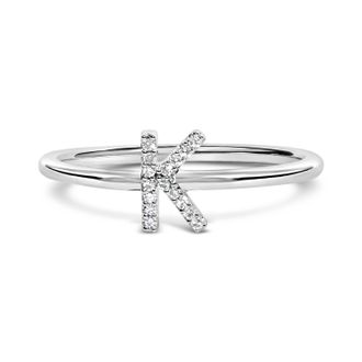 House of Brilliance 10K Gold Diamond Accent Initial A-Z Ring
