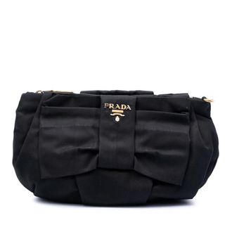 Prada Pre-owned Prada Tessuto Bow Wristlet Clutch Ladies PYOITYMAJLINXZ63