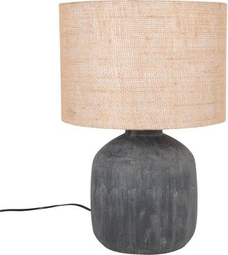 Maisons du monde Lámpara de mesa cerámica negra y yute - La elegancia natural