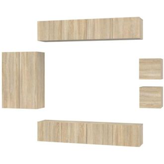 vidaXL Vidaxl - Set De Muebles Para Tv 8 Pzas Madera Contrachapada Roble Sonoma