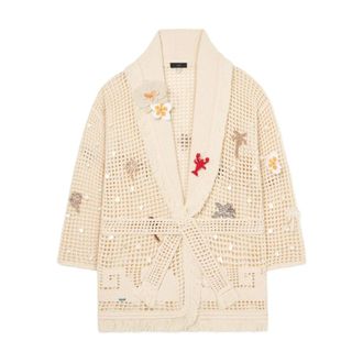 Alanui Cardigans, female, Beige, M, Where The Waves Begins Cardigan