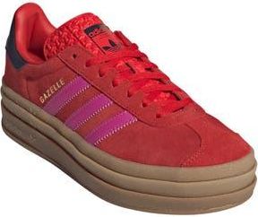 adidas Gazelle Bold Platform Sneaker in Red/lucid Fuchsia/indigo at Nordstrom Rack, Size 8.5