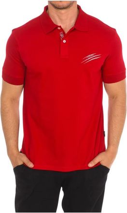 Plein Sport Polo met Claw Print - Heren - Fitness - Rood - M - Katoen - Fitness