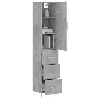 Berkfield Home Highboard Concrete Grey 34.5x34x180 cm Engineered Wood